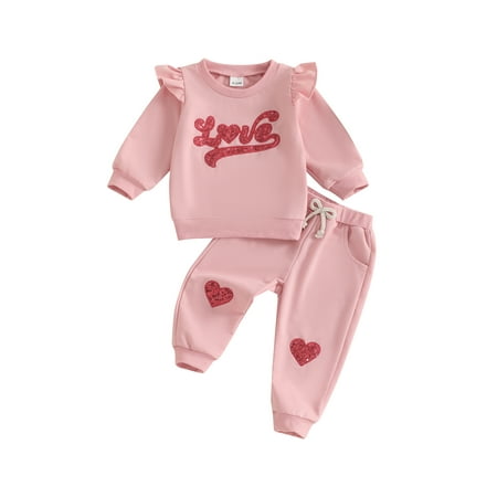 Baby Toddler Girl Fall Outfit 0 6 12 18 24 Months 2T 3T Flying Long Sleeve O-Neck Letter Heart Sequin Print Tops with Bow Tie Pants Clothing Set
Baby Toddler Girl Fall Outfit 0 6 12 18 24 Months 2T 3T Flying Long Sleeve O-Neck Letter Heart Sequin Print Tops with Bow Tie Pants Clothing Set