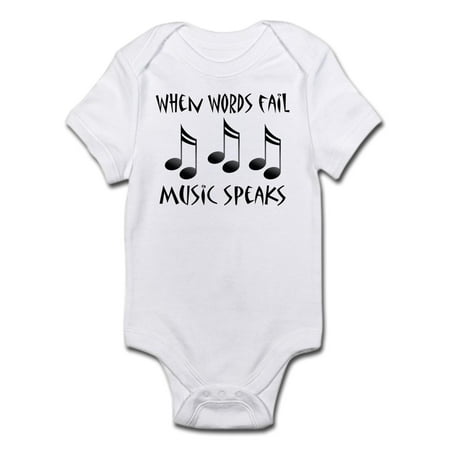 CafePress - Words Fail Music Speaks Infant Bodysuit - Baby Light Bodysuit
