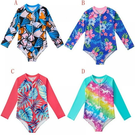 Kids Little Girl Swimsuit Long Sleeve Swimwear One-Piece Rash Guard Quick-Dry Bathing Suit for 5-12Y
Kids Little Girl Swimsuit Long Sleeve Swimwear One-Piece Rash Guard Quick-Dry Bathing Suit for 5-12Y