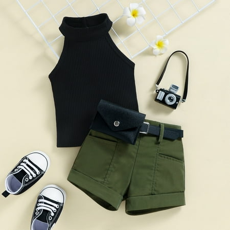 Hunpta Summer Toddler Girls Sleeveless Ribbed Vest Tops And Shorts Belt Waist Bag Outfits
Hunpta Summer Toddler Girls Sleeveless Ribbed Vest Tops And Shorts Belt Waist Bag Outfits