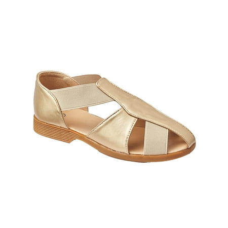 Sandal In Metalic Stretch leather