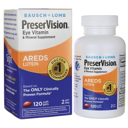 PreserVision AREDS Lutein Eye Vitamin & Mineral Supplement, Beta-Carotene Free, Soft Gels, 120 ct