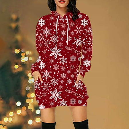 jsaierl Sweatshirt Dress Women Winter Long Sleeve Christmas Dresses Holiday Snowflake Graphic Hoodies Shirt Dress New Years Eve Dresses for Christmas Party
jsaierl Sweatshirt Dress Women Winter Long Sleeve Christmas Dresses Holiday Snowflake Graphic Hoodies Shirt Dress New Years Eve Dresses for Christmas Party
