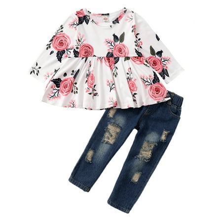 OLLUISNEO Infant Baby Girls Pants Outfits 12 Months Winter Clothing Set 18 Months Flower Print Long Sleeve Top Ripped Denim Pants 2 PCS Set Pink
OLLUISNEO Infant Baby Girls Pants Outfits 12 Months Winter Clothing Set 18 Months Flower Print Long Sleeve Top Ripped Denim Pants 2 PCS Set Pink