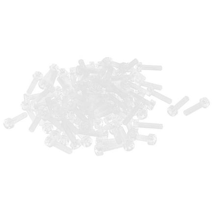 M3 x 12mm 0.5mm Pitch Acrylic Pan Head Machine Screw Bolt Clear 100 Pcs
