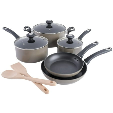 10-Piece Warm Grey Enamel Aluminum Cookware Set 
10-Piece Warm Grey Enamel Aluminum Cookware Set