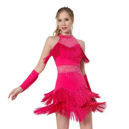 Women s Elegant Sequin Beaded Tassel Latin Dress With Sleeves Sexy Lace Hollow Out Halter Sparkly Rumba Cha-cha Dancewear
Women s Elegant Sequin Beaded Tassel Latin Dress With Sleeves Sexy Lace Hollow Out Halter Sparkly Rumba Cha-cha Dancewear