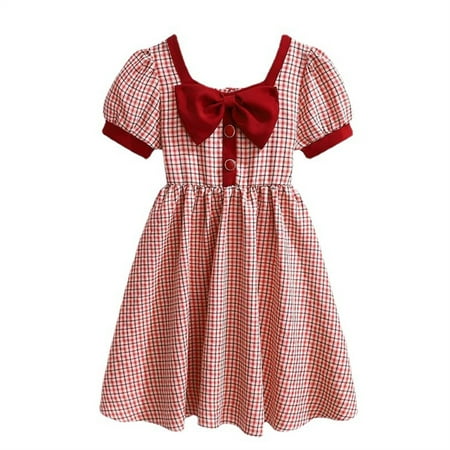 Kids Girl Summer French Square Neck Large Bow Girls Dresses Plaid Pattern Short Sleeve Dress Baby Sundress Streetwear
Kids Girl Summer French Square Neck Large Bow Girls Dresses Plaid Pattern Short Sleeve Dress Baby Sundress Streetwear