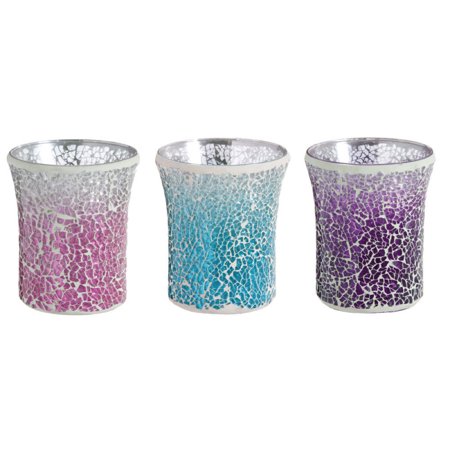 Mosaic Glass Tealight Holder, 3 Assorted Colors