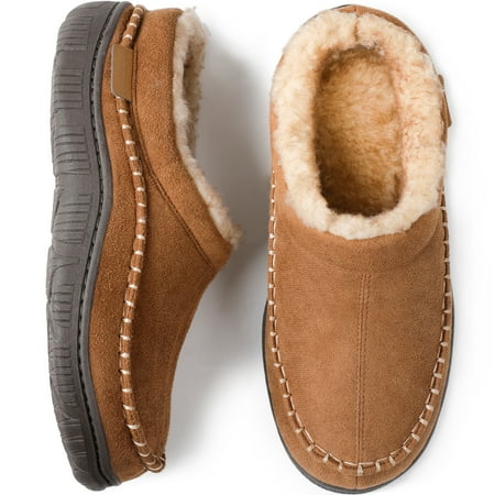 RockDove Men s Aiden Faux Wool Lined Microsuede Clog Slipper
