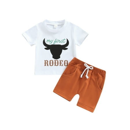 Genuiskids Newborn Baby Boys Clothes Set Short Sleeve Letters Bull Head Print T-shirt Top Elastic Waist Shorts Summer Outfit 0-24M
Genuiskids Newborn Baby Boys Clothes Set Short Sleeve Letters Bull Head Print T-shirt Top Elastic Waist Shorts Summer Outfit 0-24M