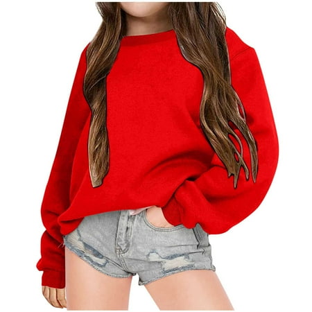 Lilgiuy Girl s Oversized Crewneck Sweatshirt Casual Solid Color Long Sleeve Drop Shoulder Pullover Warm Sweatshirt Birthday Christmas Gifts (Red 5-6 Years)
Lilgiuy Girl s Oversized Crewneck Sweatshirt Casual Solid Color Long Sleeve Drop Shoulder Pullover Warm Sweatshirt Birthday Christmas Gifts (Red 5-6 Years)
