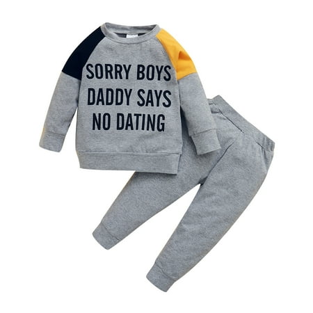 NZRVAWS Toddler Baby Boys Clothes Letter Print Long Sleeve Round Neck Top +Pants 2Pcs Outfits Set 2-3T Gray
NZRVAWS Toddler Baby Boys Clothes Letter Print Long Sleeve Round Neck Top +Pants 2Pcs Outfits Set 2-3T Gray