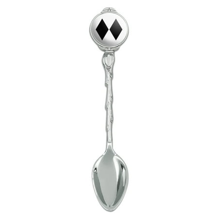 Double Black Diamond Skiing Experts Only Novelty Collectible Demitasse Tea Coffee Spoon