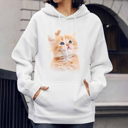 Aueoeo Womens Fall Tops T-Shirts for Women Women s Kitty Print Shirt Lovers Solid Color Fashion Long Sleeve Crew Neck Hooded Sweater
Aueoeo Womens Fall Tops T-Shirts for Women Women s Kitty Print Shirt Lovers Solid Color Fashion Long Sleeve Crew Neck Hooded Sweater