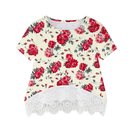 Toddler Girls Casual Tunic Floral Flowers Prints Lace Tops Short Sleeve Loose Soft Blouse Tshirt Top
Toddler Girls Casual Tunic Floral Flowers Prints Lace Tops Short Sleeve Loose Soft Blouse Tshirt Top