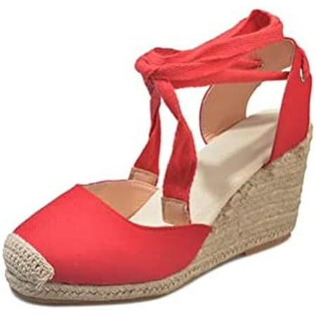 Womens Espadrilles Wedge Sandals Platform Closed Toe Ankle Strap Lace Up Summer Shoes
Womens Espadrilles Wedge Sandals Platform Closed Toe Ankle Strap Lace Up Summer Shoes