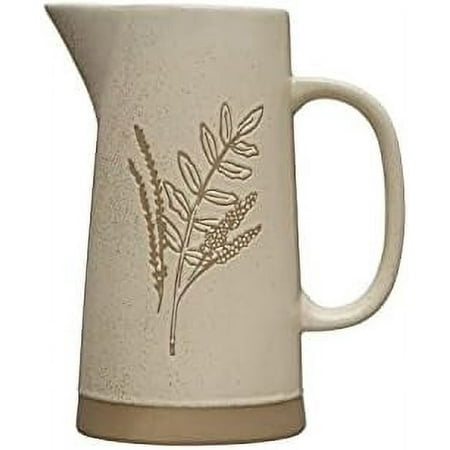 Matte White Pitcher With/Wax Relief Botanical Image Reactive Glaze Pitcher 8 L X 5 W X 9 H Cream
Matte White Pitcher With/Wax Relief Botanical Image Reactive Glaze Pitcher 8 L X 5 W X 9 H Cream