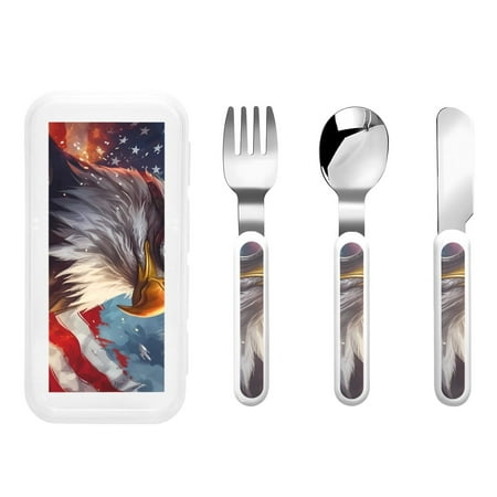 Zeuib Bald Eagle Pilot Print 3 Pieces Children Fork Spoon Knife Set with Travel Case for Lunch Box Stainless Steel Kids Silverware Flatware Set Kids Utensil Set for School (Fork Spoon Knife)
Zeuib Bald Eagle Pilot Print 3 Pieces Children Fork Spoon Knife Set with Travel Case for Lunch Box Stainless Steel Kids Silverware Flatware Set Kids Utensil Set for School (Fork Spoon Knife)