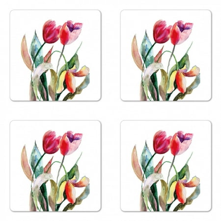 Art Coaster Set of 4 Watercolor Tulip Flowers Bouquet Feminine Beauty Spring Revival Square Hardboard Gloss Coasters Standard Size Forest Green Magenta by Ambesonne
Art Coaster Set of 4 Watercolor Tulip Flowers Bouquet Feminine Beauty Spring Revival Square Hardboard Gloss Coasters Standard Size Forest Green Magenta by Ambesonne