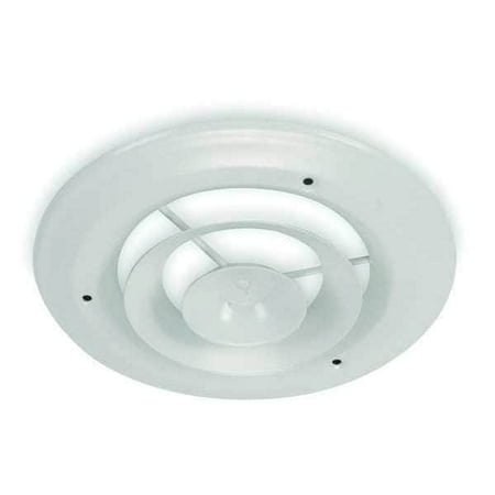 1pack ZoroSelect 4JRK9 8 in Round Step-Down Ceiling Diffuser White