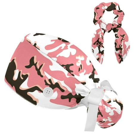 Working Cap with Buttons and Sweatband Scrub Hat Bouffant Caps with Scrunchie Camouflage Fabric Tie Back Hats
Working Cap with Buttons and Sweatband Scrub Hat Bouffant Caps with Scrunchie Camouflage Fabric Tie Back Hats