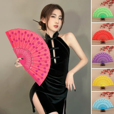 Temacd Folding Fan Chinese Style Peacock Dance Fan Portable Traditional Handheld Fan Performance Props for Home
Temacd Folding Fan Chinese Style Peacock Dance Fan Portable Traditional Handheld Fan Performance Props for Home