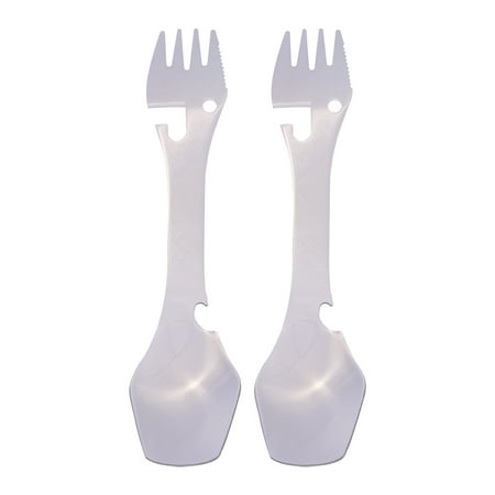 2pcs 5-in-1 Stainless Steel Multifunctional Spork Shape Design Bottle Opener Camping Portable Tableware for Outdoor Picnic (Silver)
2pcs 5-in-1 Stainless Steel Multifunctional Spork Shape Design Bottle Opener Camping Portable Tableware for Outdoor Picnic (Silver)