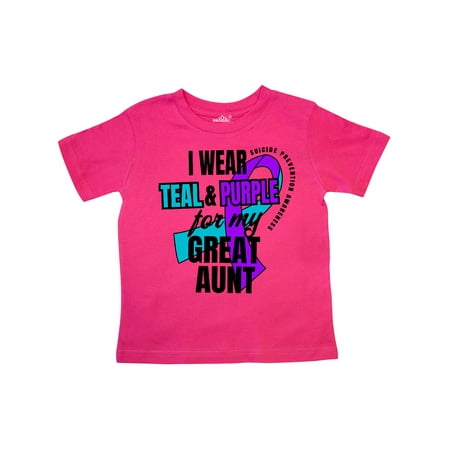 Inktastic Suicide Prevention I Wear Teal and Purple for My Great Aunt Gift Toddler Boy or Toddler Girl T-Shirt
Inktastic Suicide Prevention I Wear Teal and Purple for My Great Aunt Gift Toddler Boy or Toddler Girl T-Shirt
