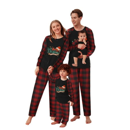 Family Matching Pajamas Set Christmas Jammies Plaid Pants Long Sleeve Sleepwear
Family Matching Pajamas Set Christmas Jammies Plaid Pants Long Sleeve Sleepwear
