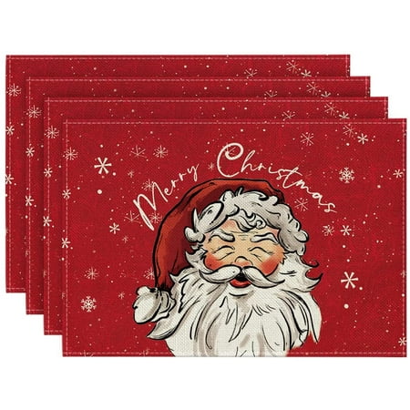 Snowflakes Santa Claus Merry Christmas Placemats Set of 4 12x18 Inch Seasonal Winter Table Mats for Party Kitchen Dining Decoration
Snowflakes Santa Claus Merry Christmas Placemats Set of 4 12x18 Inch Seasonal Winter Table Mats for Party Kitchen Dining Decoration