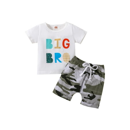 Canrulo Big Brother Toddler Baby Boys Clothes T-shirt Tops+Camouflage Shorts Summer Outfits White 12-18 Months
Canrulo Big Brother Toddler Baby Boys Clothes T-shirt Tops+Camouflage Shorts Summer Outfits White 12-18 Months
