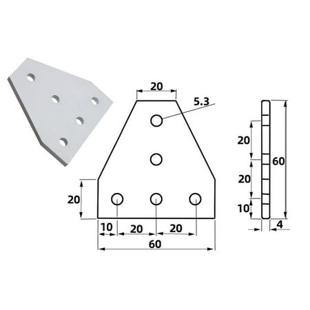 5 Hole Joint Plate Corner Angle Plate Support Connection Strip for3030 4040 2020
5 Hole Joint Plate Corner Angle Plate Support Connection Strip for3030 4040 2020