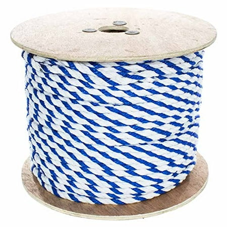 GOLBERG G Twisted Polypropylene Pool Rope - Blue and White - (1/4 Inch x 50 Feet) - 3 Strand Polypro Cord - Lightweight Utility Rope 
GOLBERG G Twisted Polypropylene Pool Rope - Blue and White - (1/4 Inch x 50 Feet) - 3 Strand Polypro Cord - Lightweight Utility Rope