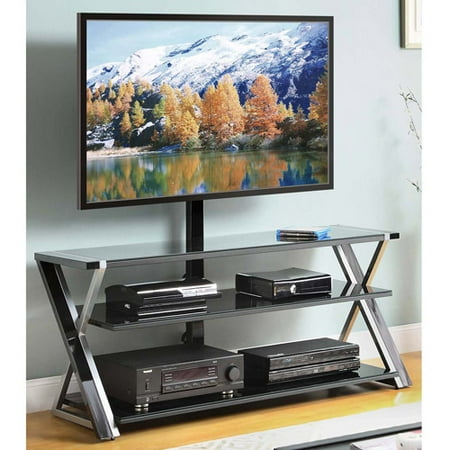 Whalen 3-In-1 Black TV Console for TVs up to 70