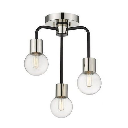 Z-Lite Neutra 3 Light Clear Glass Steel Semi Flush Mount in Black and Nickel
Z-Lite Neutra 3 Light Clear Glass Steel Semi Flush Mount in Black and Nickel