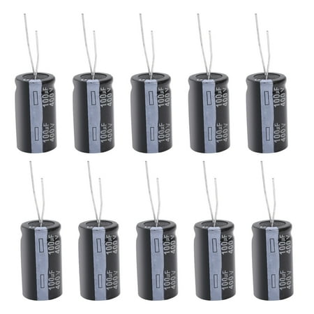10 Pcs 18x35mm 100uF 400V Polarized Aluminum Electrolytic Capacitors