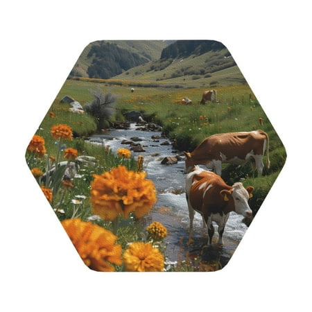 Pofeuu Mountain Cows Flower Stream Print Leather Coasters Set of 6 Round Cups Mugs Mat Pad for Home Kitchen Heat Resistant Drink Coasters Hexagon
Pofeuu Mountain Cows Flower Stream Print Leather Coasters Set of 6 Round Cups Mugs Mat Pad for Home Kitchen Heat Resistant Drink Coasters Hexagon
