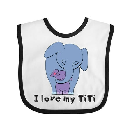Inktastic I Love My TiTi Elephant Blue Purple Gift Baby Boy or Baby Girl Bib