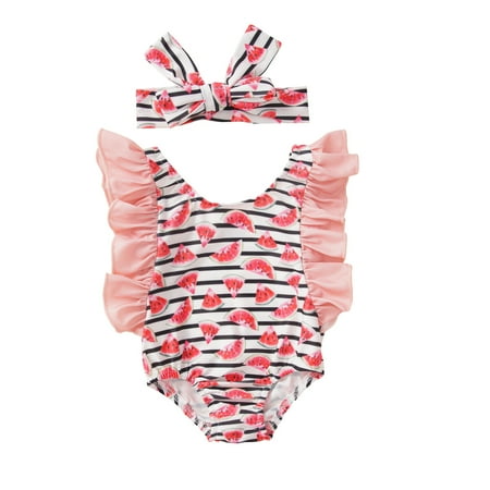 Baby Girls One Piece Swimsuit Print Bikini Ruffles Swimwear + Headband Beach Swimming Outfits
Baby Girls One Piece Swimsuit Print Bikini Ruffles Swimwear + Headband Beach Swimming Outfits