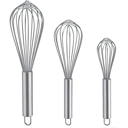 Whisks for Cooking 3 Pack Stainless Steel Whisk for Blending Whisking Beating and Stirring Enhanced Version Balloon Wire Whisk Set 8 +10 +12
Whisks for Cooking 3 Pack Stainless Steel Whisk for Blending Whisking Beating and Stirring Enhanced Version Balloon Wire Whisk Set 8 +10 +12