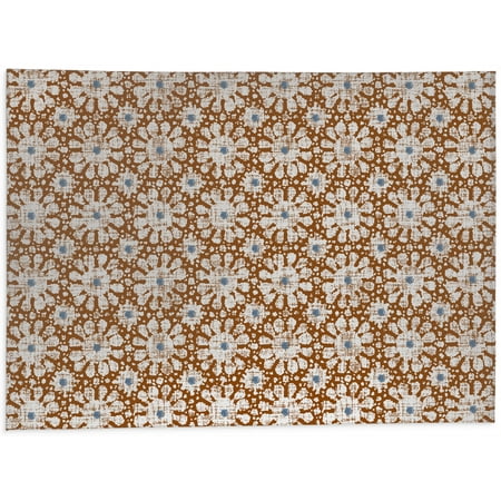 Farmhouse Flower Rust Kitchen Mat by Kavka Designs