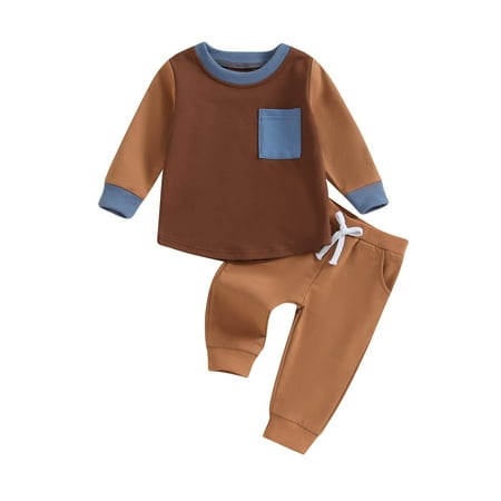 Qtinghua Toddler Baby Boys Fall Outfits Casual Contrast Color Sweatshirt and Drawstring Pants Set Auburn 18-24 Months
Qtinghua Toddler Baby Boys Fall Outfits Casual Contrast Color Sweatshirt and Drawstring Pants Set Auburn 18-24 Months
