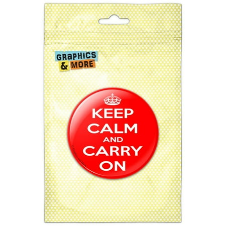 Keep Calm and Carry On Red Refrigerator Button Magnet