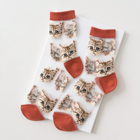 Women Girls Summer Ultra Thin Cute Ankle Socks Transparent Glass Fiber Patchwork Cartoon Meow for Cat Print See Through Harajuku Tube Hosiery
Women Girls Summer Ultra Thin Cute Ankle Socks Transparent Glass Fiber Patchwork Cartoon Meow for Cat Print See Through Harajuku Tube Hosiery