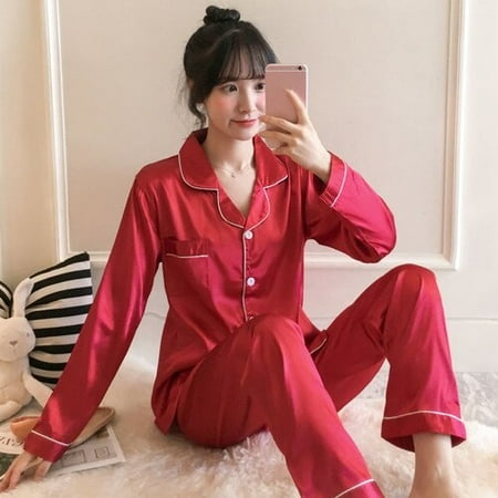 PIKADINGNIS New Home Clothes for Girl Solid Long Pyjamas Turn-down Collar Women Sleepwear Lingerie Femme Silk Pajamas Set 4XL 5XL
PIKADINGNIS New Home Clothes for Girl Solid Long Pyjamas Turn-down Collar Women Sleepwear Lingerie Femme Silk Pajamas Set 4XL 5XL