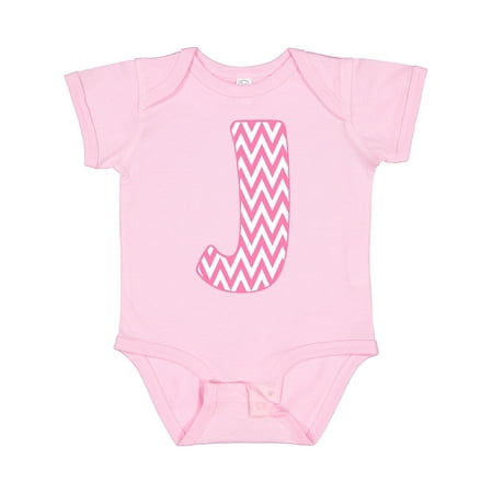 

Inktastic Cute Pink Chevron Initial J Gift Baby Girl Bodysuit