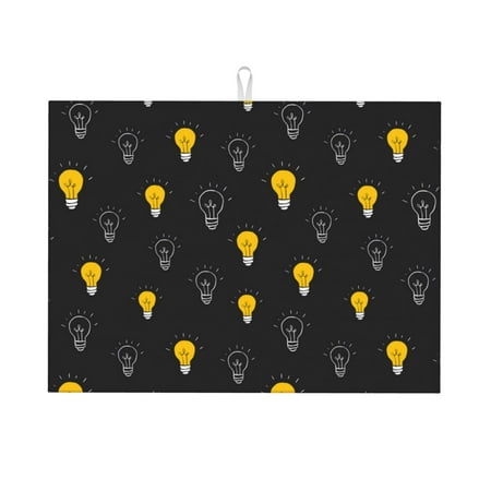 Dish Drying Mats for Kitchen Counter - Light Bulb Pattern blue 18x24in Dish Drying Pad Coffee Mat with Hanging Loop Super Absorbent Kitchen Counter Mat Coffee Bar Accessories
Dish Drying Mats for Kitchen Counter - Light Bulb Pattern blue 18x24in Dish Drying Pad Coffee Mat with Hanging Loop Super Absorbent Kitchen Counter Mat Coffee Bar Accessories