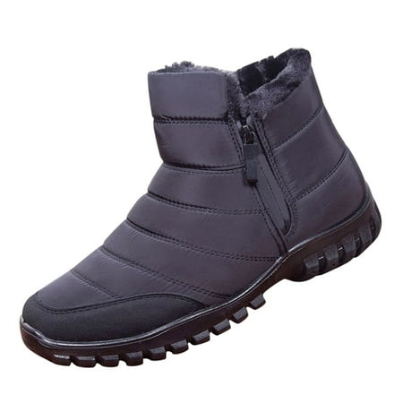 Puawkoer Fashion Winter Men Snow Boots Thick Soled Non Slip Waterproof Upper Solid Side Zipper High Top Plush For Warm And Comfort
Puawkoer Fashion Winter Men Snow Boots Thick Soled Non Slip Waterproof Upper Solid Side Zipper High Top Plush For Warm And Comfort