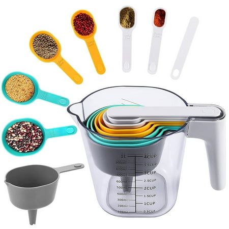 1000ML Stackable Measuring Cups 9Pack Measuring Cup Set Durable Plastic Measuring Jugs Sets with Liquid Funnel Kitchen Measurement Dishwasher Safe for Baking Cooking
1000ML Stackable Measuring Cups 9Pack Measuring Cup Set Durable Plastic Measuring Jugs Sets with Liquid Funnel Kitchen Measurement Dishwasher Safe for Baking Cooking